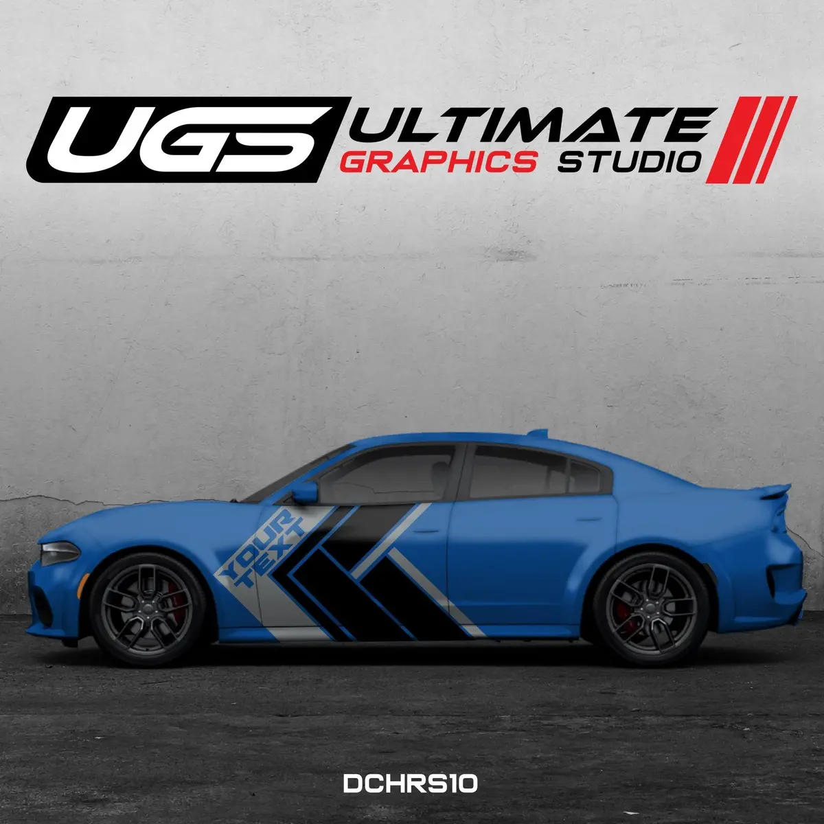 Dodge Charger Side Graphics 2 Color Custom Text 2