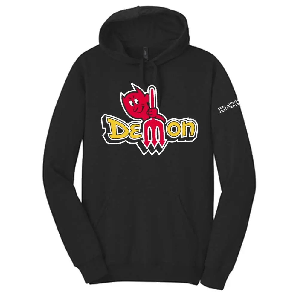 Dodge Demon Vintage Logo Hoodie Sweatshirt - Black 1