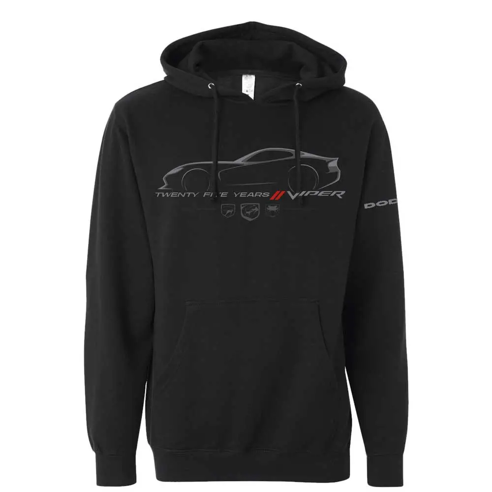 Dodge Viper 25 Years Hoodie Sweatshirt Black-Final Sale 1