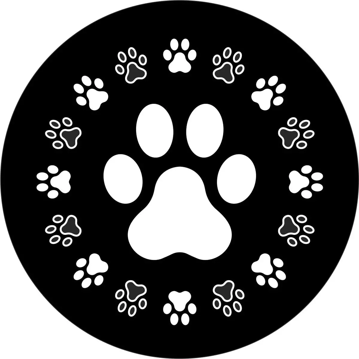 Dog Paws Around Dog Paw Spare Tire Cover For Jeep, Bronco, Rv, Van, Camper 1