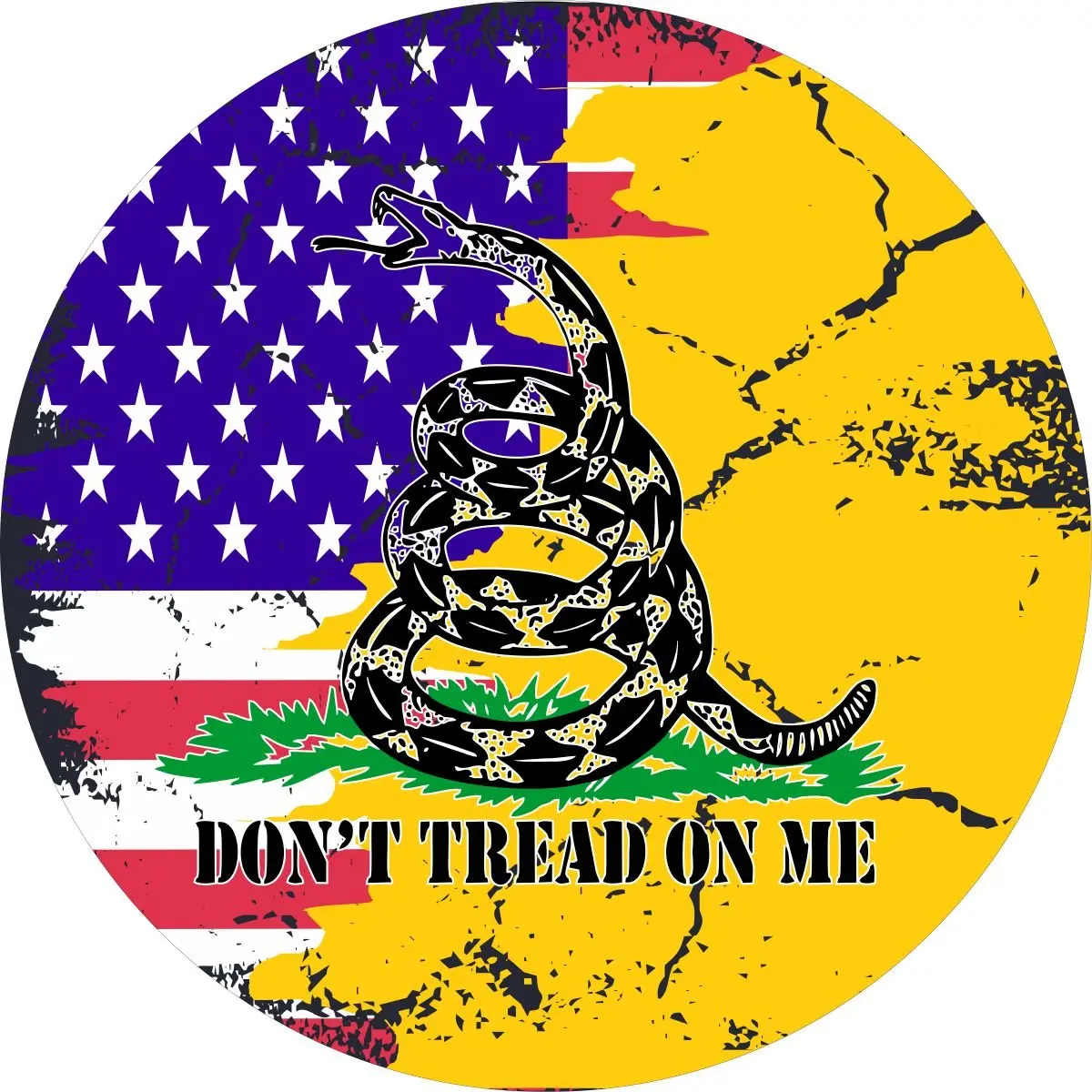 Don't Tread On Me Flag With The American Flag Spare Tire Cover For Jeep, Bronco, Rv, Camper, Trailer, & More 1