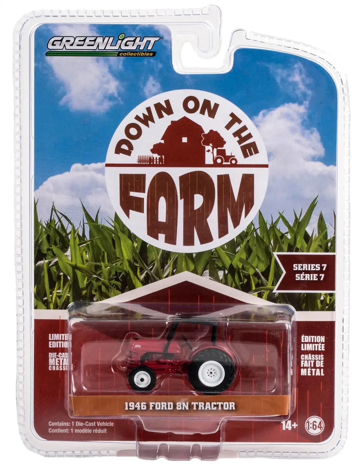 Down On The Farm 48070B 1946 Ford 8N Tractor Red 1:64 Diecast 1