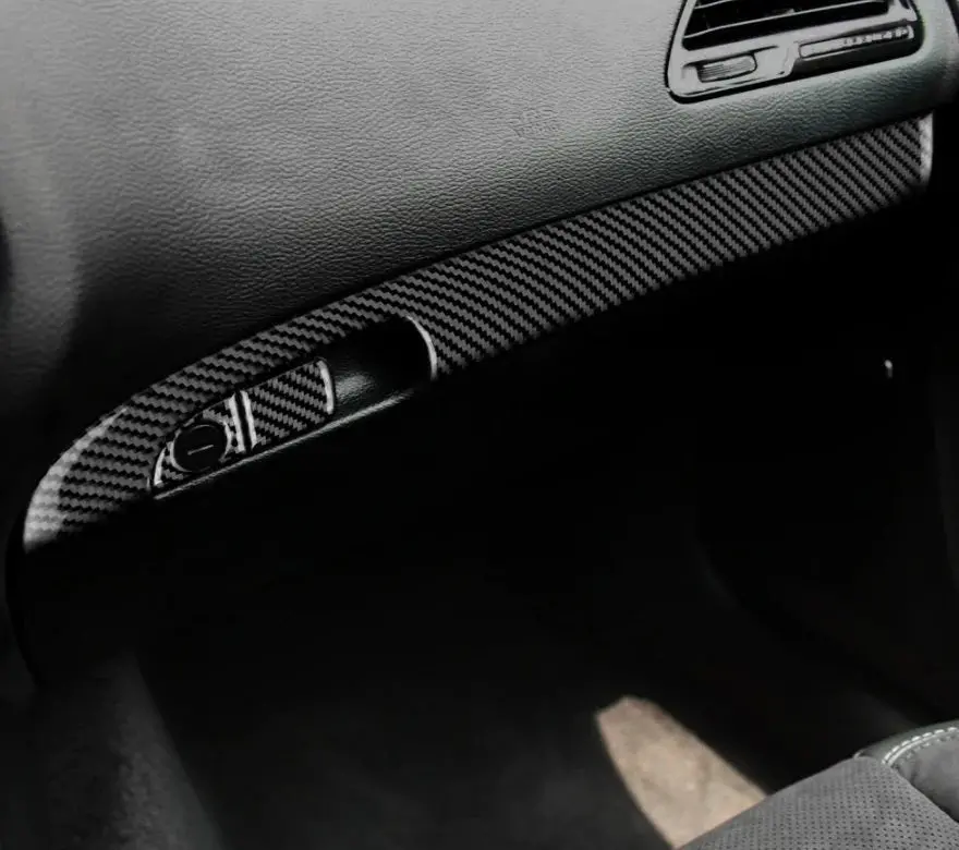 Dynacarbon 3 Piece Carbon Fiber Glove Box Handle Full Strip Kit 2015-2023 Challenger 1