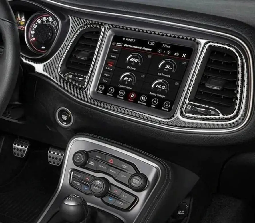 Dynacarbon 4 Piece Carbon Fiber Full Dash Kit Overlay 2015-2023 Challenger 1