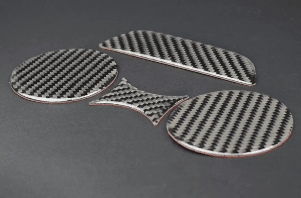 Dynacarbon Carbon Fiber 4 Piece Coaster Cover Overlay 2015-2023 Challenger 1