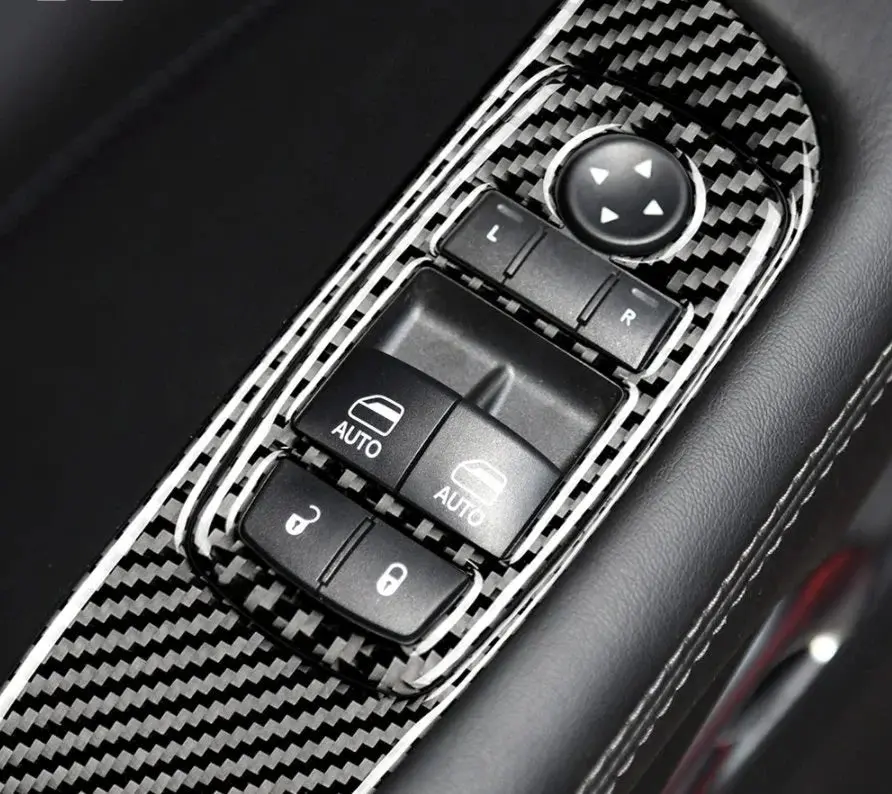 Dynacarbon Carbon Fiber Window Control Trim Overlay  2015-2023 Challenger 1