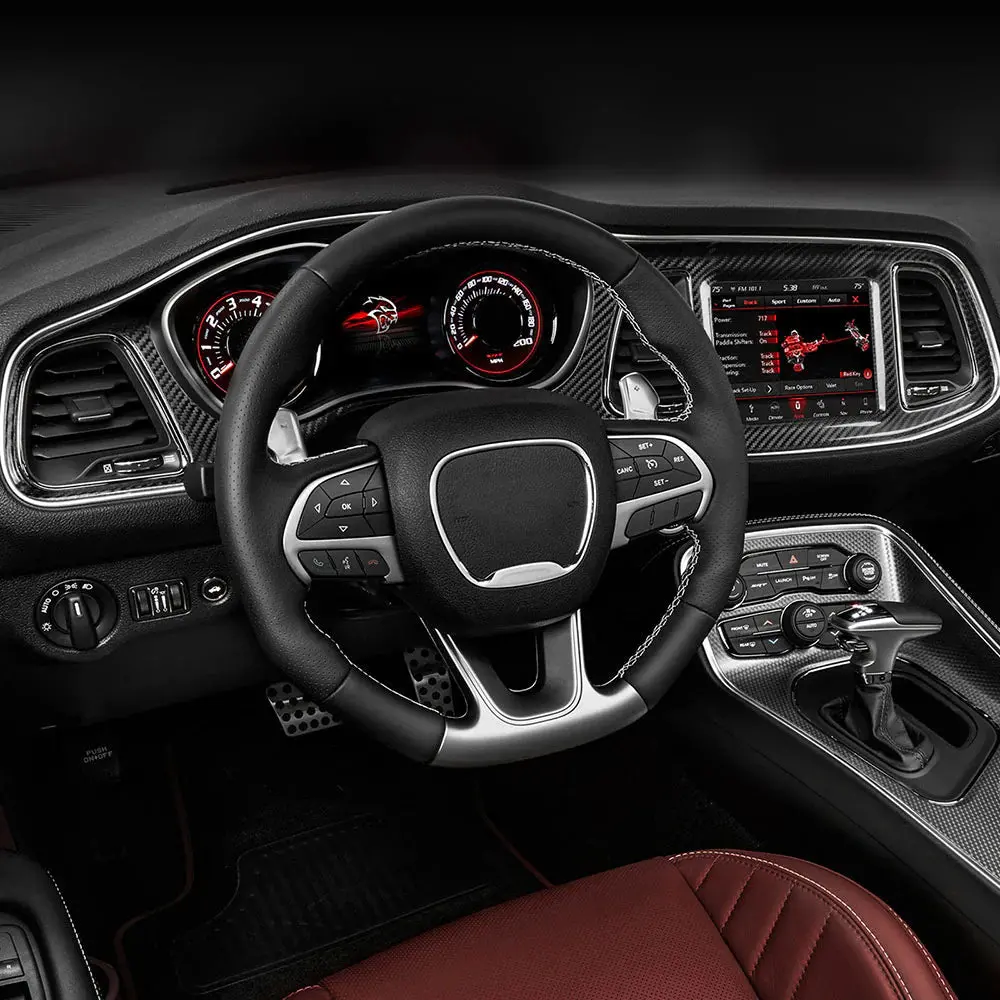 Dynacarbon Hard Carbon Fiber Full Coverage Dashboard Kit 2015-2023 Challenger 1