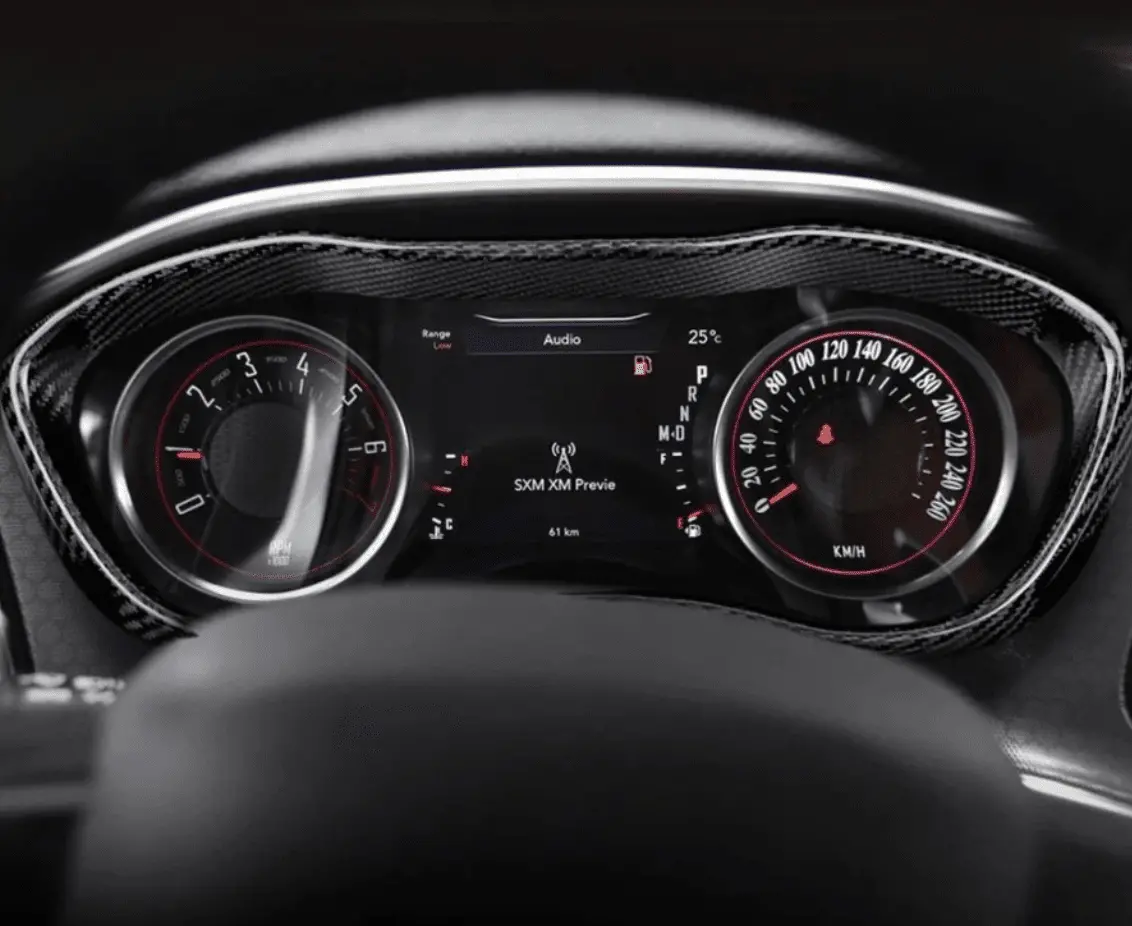Dynacarbon Hard Carbon Fiber Speedometer Insert 2015-2023 Challenger 1