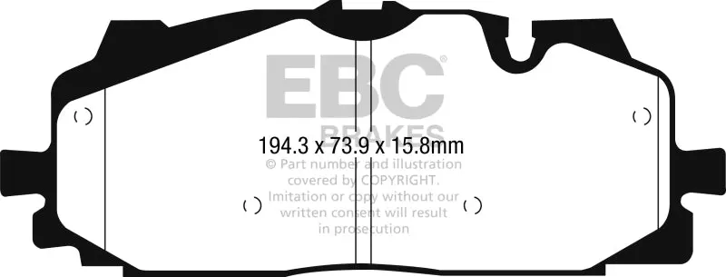 Ebc Yellowstuff High-Performance Front Brake Pads For 2016+ Audi Q7 1