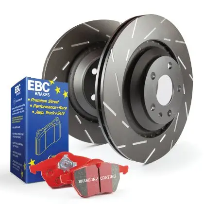Ebc Stage 4 Slotted Front Brake Rotor / Redstuff Pad Kit 2005-2023 Challenger/Charger W/ 13.6" Stock Rotors 1