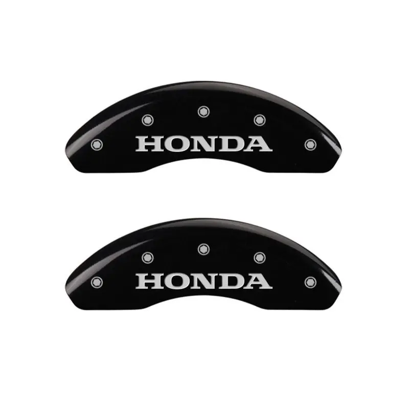 Mgp Engraved Caliper Covers For 2010 Honda Civic – Front & Rear Set (Black W/ Silver Trim) 1