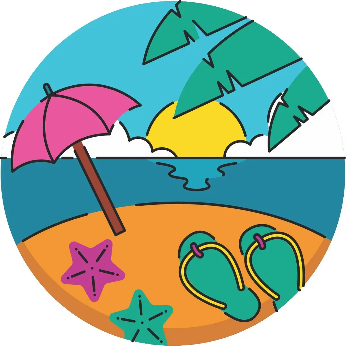 Flip Flops On The Beach Spare Tire Cover For Jeep, Bronco, Rv, Camper, & More 1