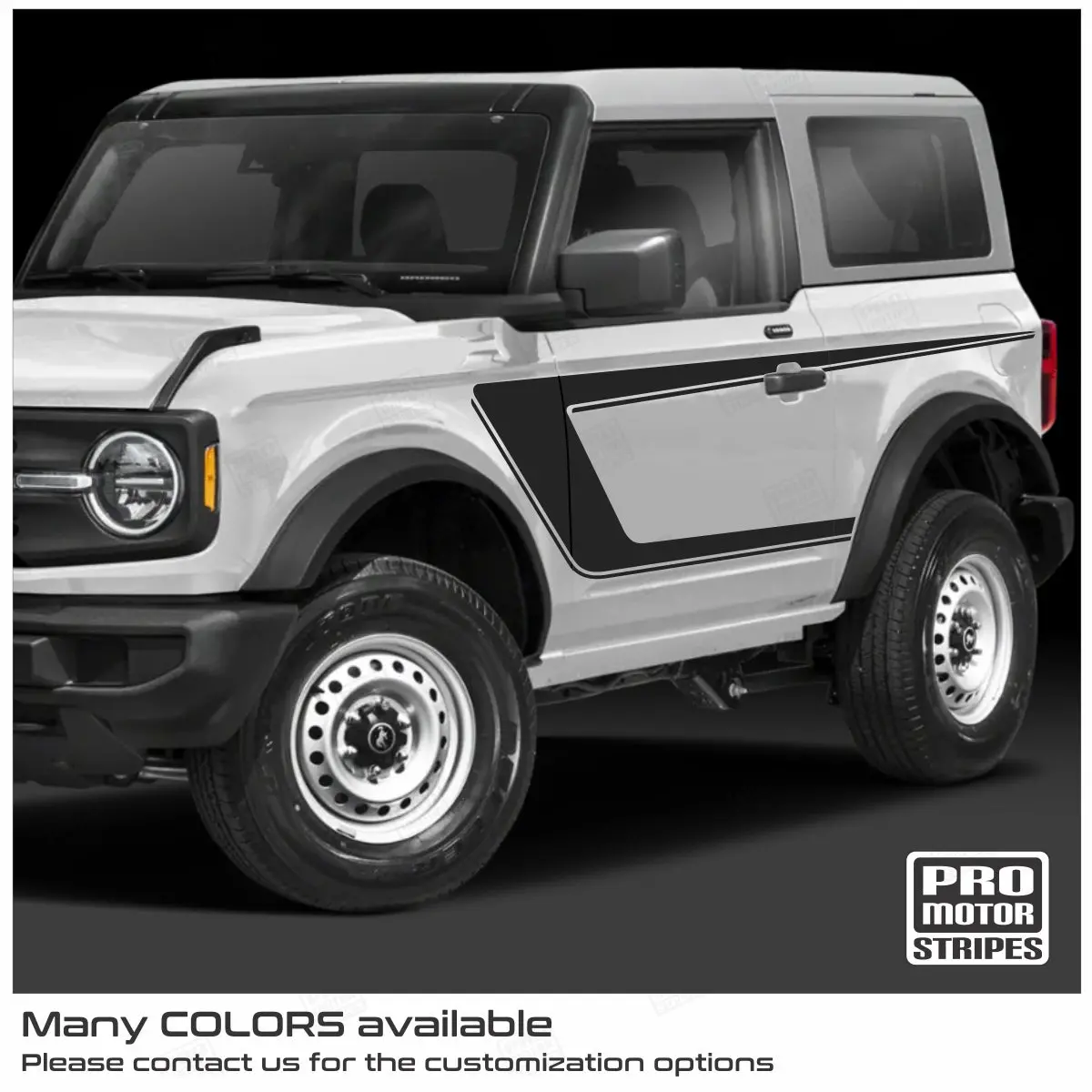 Ford Bronco 2-Door 2021-2025 Full Side Accent U-Stripe Decals 1