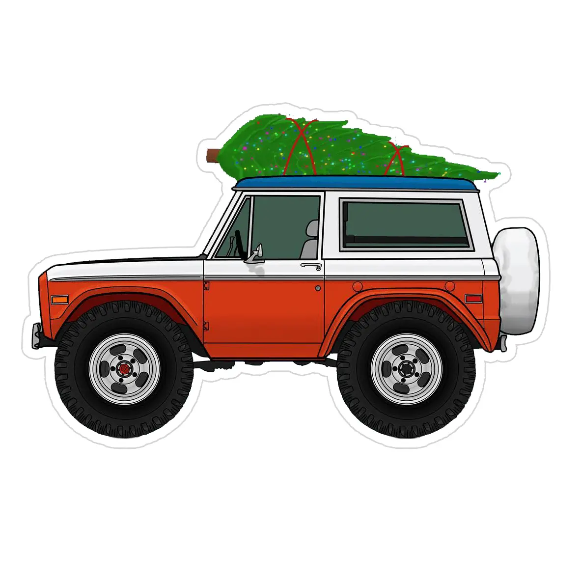 Ford Bronco Christmas-Themed Vinyl Decal / Sticker 1