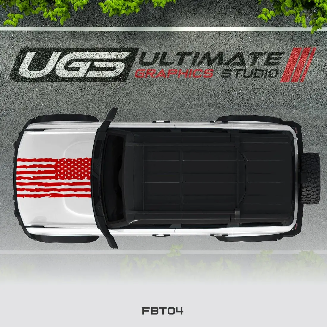 Ford Bronco Flag Hood 1 Color 1