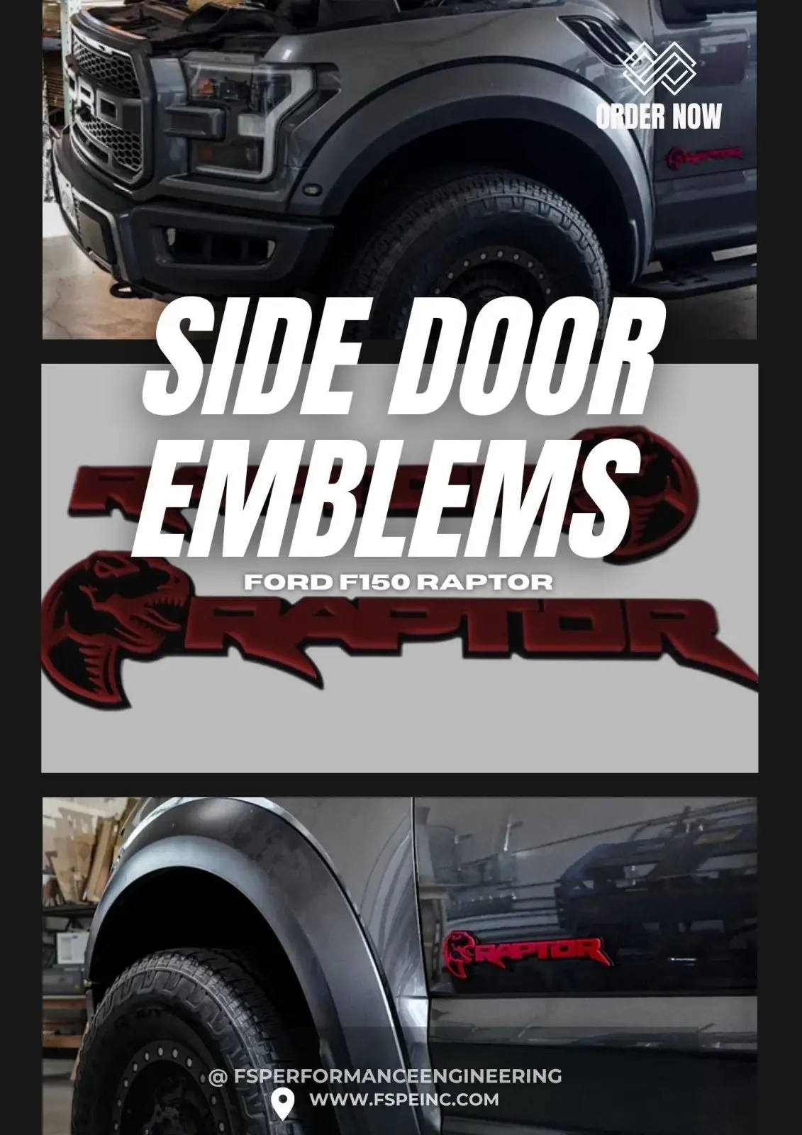 Ford Raptor Door Emblems (F150, Ranger, Bronco) - Sold As A Pair 1