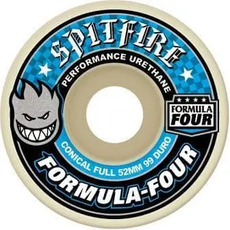 Spitfire Formula Four 53mm Conical Skateboard Wheels – 99A Hardness