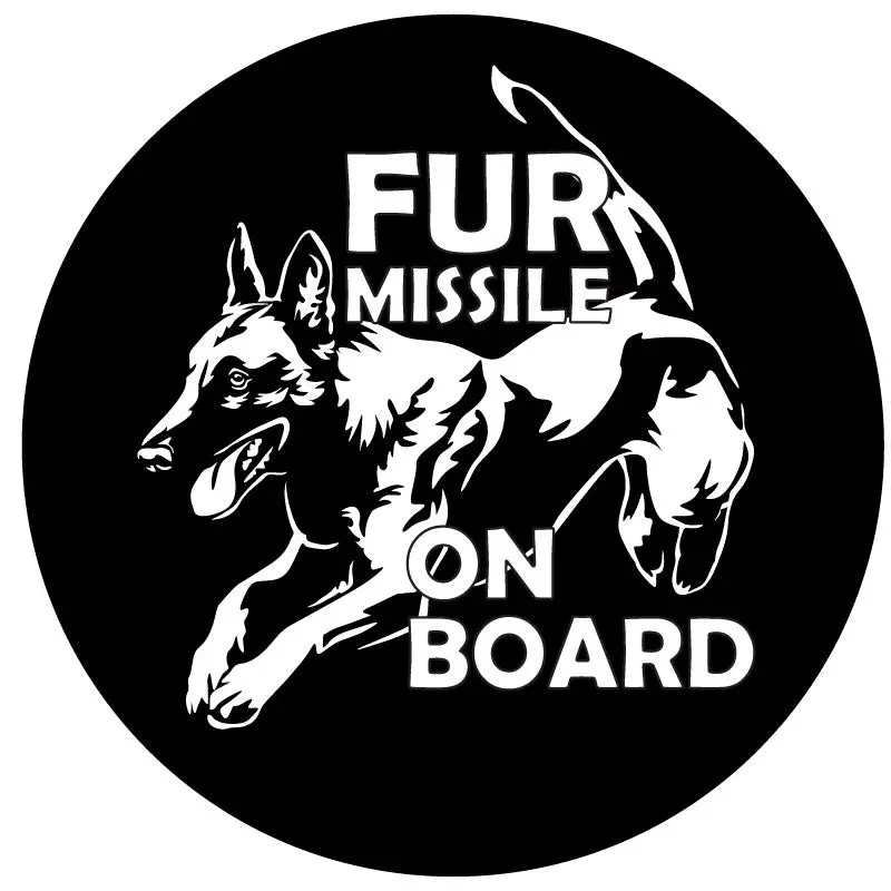 Fur Missile On Board Belgian Malinois Spare Tire Cover 1