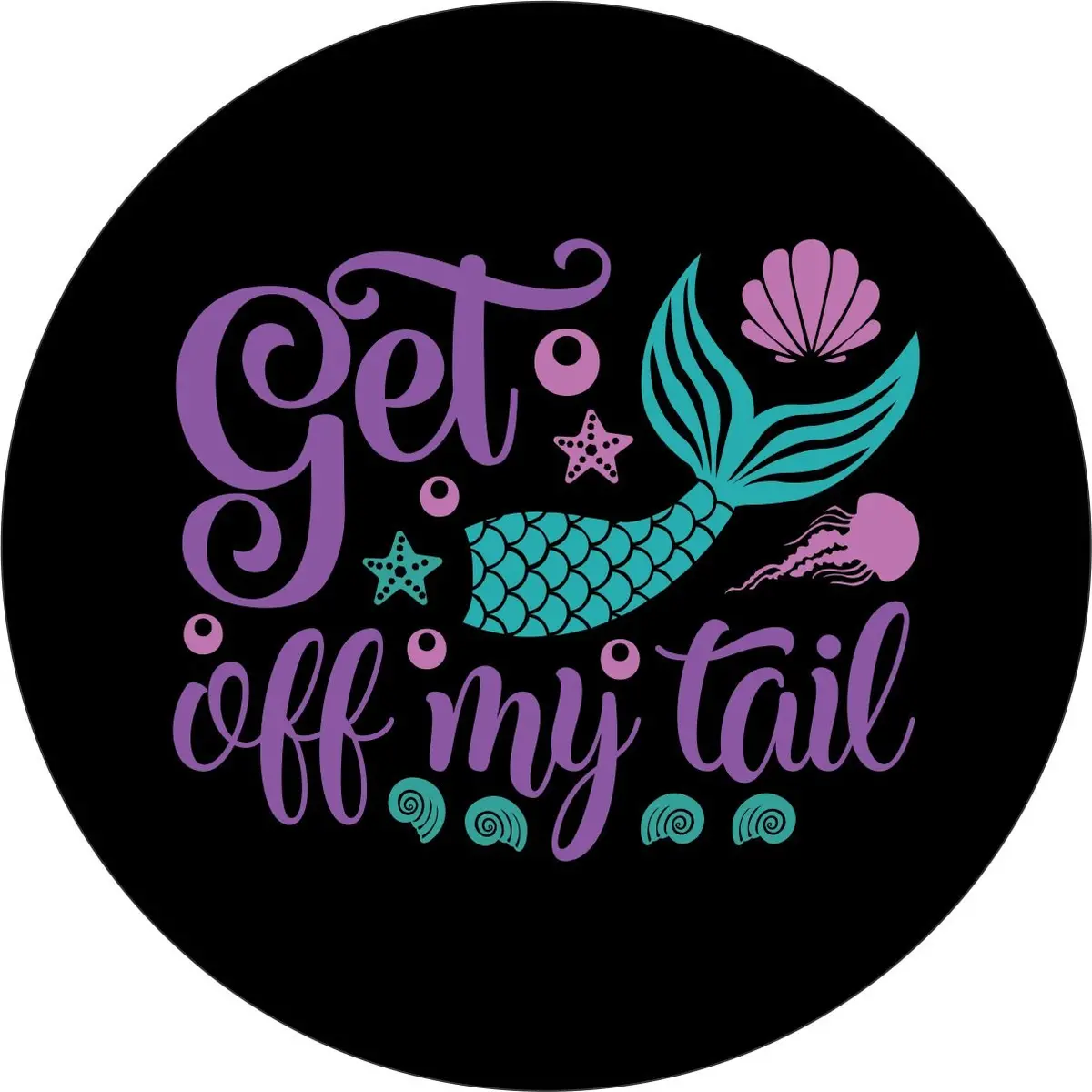 Get Off My Tail Mermaid Spare Tire Cover For Jeep, Bronco, Rv, Camper, & More 1