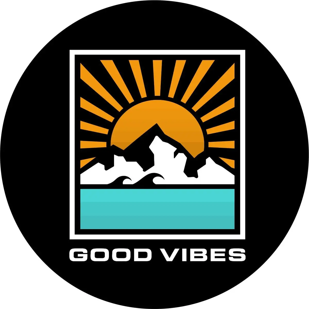 Good Vibes Sun Rays Unique Spare Tire Cover For Jeep, Rv, Bronco, Camper, & More 1