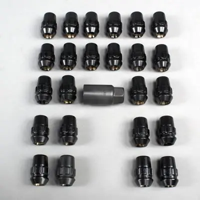 Gorilla Black Locking Lug Nuts (Set Of 24) 2005-2023 Challenger/Charger 1