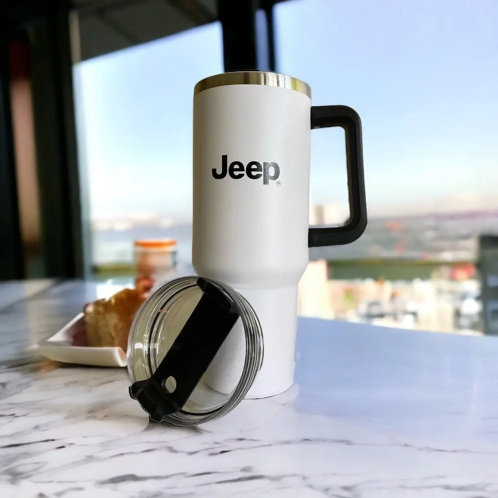 Handle Mug - Jeep Text Grille - White 1