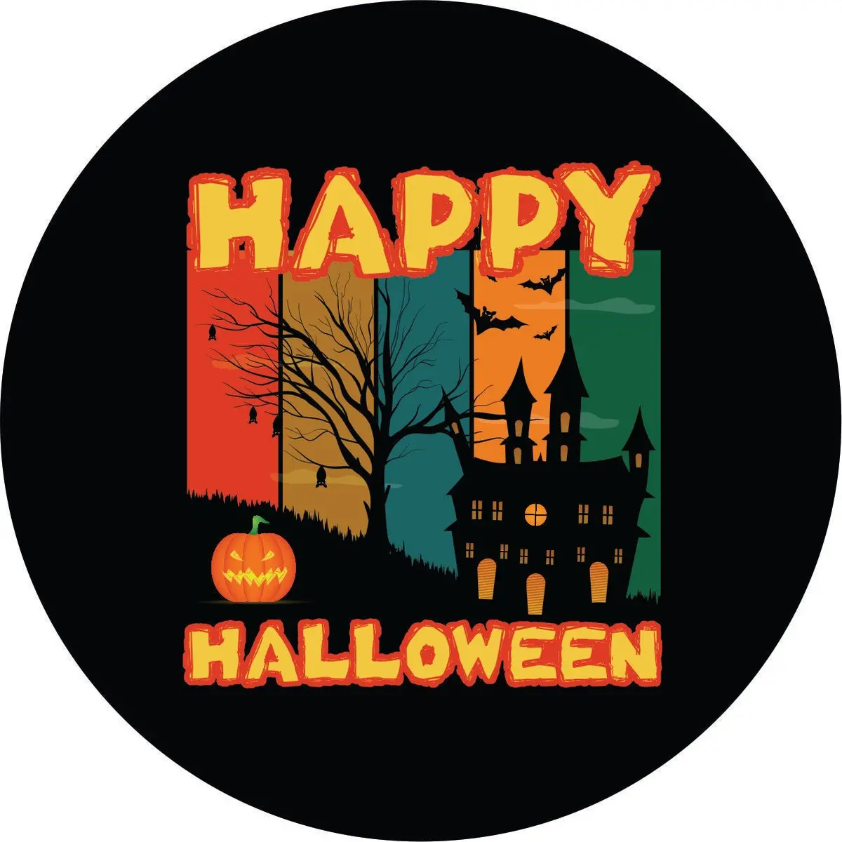 Happy Halloween Spare Tire Cover For Jeep, Camper, Bronco & More 1