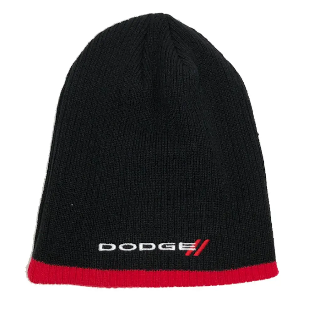 Hat - Dodge Knit Beanie - Black/Red 1