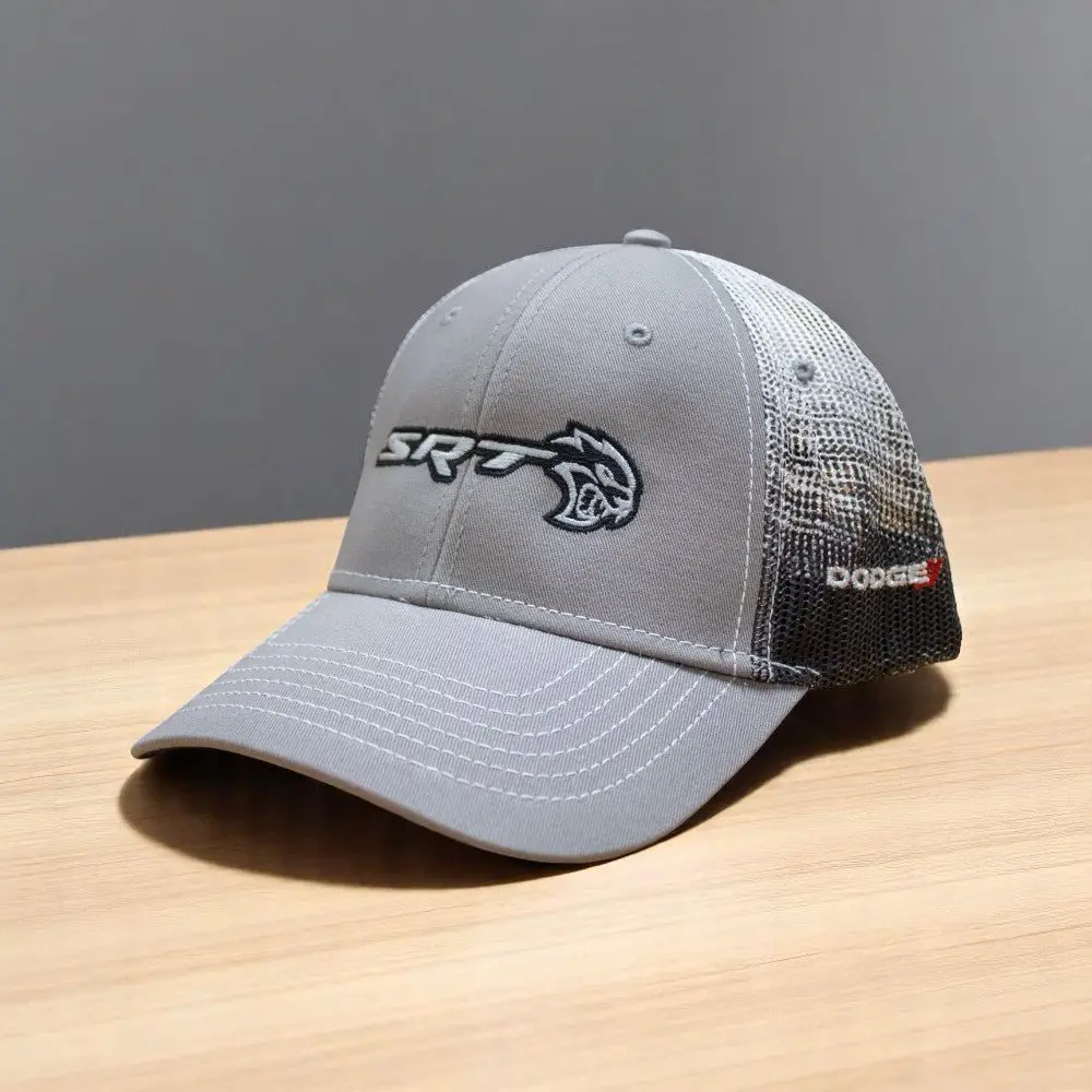 Hat - Dodge Srt Hellcat Gravel Snapback Trucker - Black/Grey/White 1