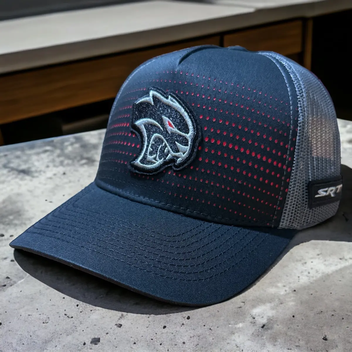 Hat - Dodge Srt Hellcat Redeye Rumble Snapback Trucker - Black/Charcoal/Red 1