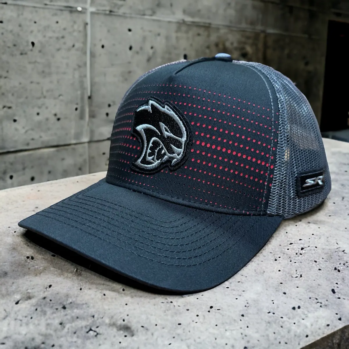 Hat - Dodge Srt Hellcat Rumble Snapback Trucker - Black/Charcoal/Red 1