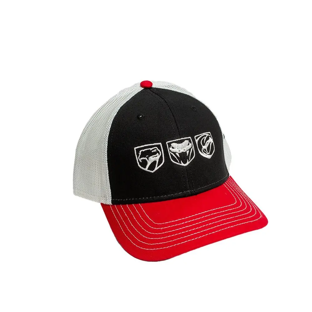 Hat - Dodge Viper Tri-Logo - Black/White/Red 1