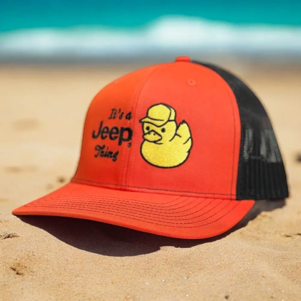 Hat - It's A Jeep Thing Duck - Orange/Black 1