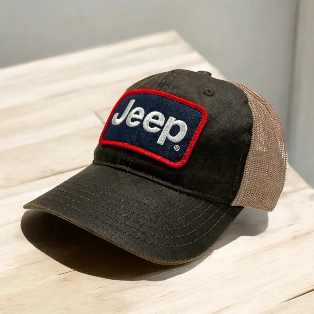 Hat - Jeep Coated Chino Twill Patch - Brown/Khaki 1