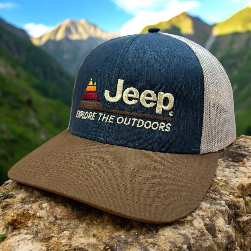 Hat - Jeep Explore The Outdoors - Heather Navy/Khaki/Brown 1