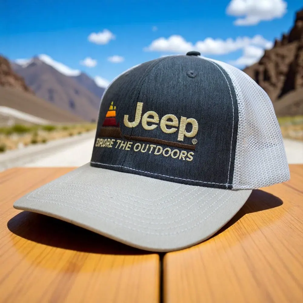Hat - Jeep Explore The Outdoors - Heather Navy/Khaki/White 1