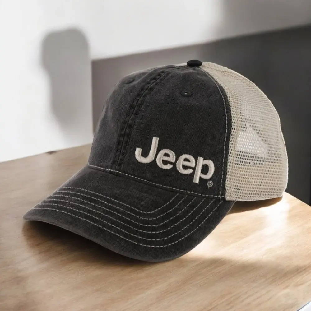 Hat - Jeep Garment Washed Trucker - Black 1