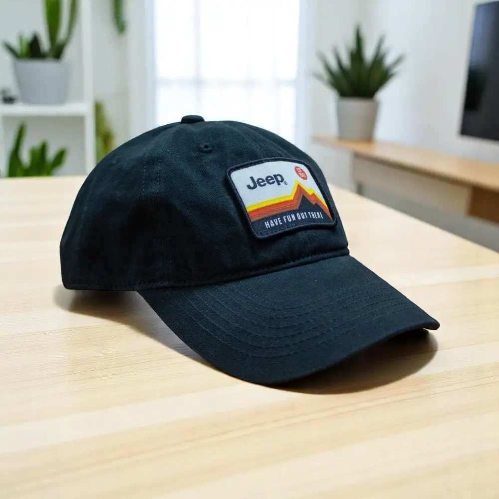 Hat - Jeep Have Fun Out There Patch Garment Washed Black 1