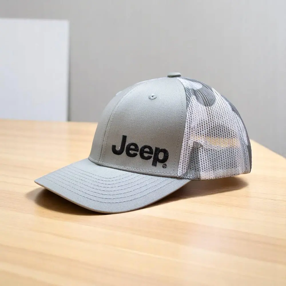 Hat - Jeep Heather Grey And Camo Trucker 1