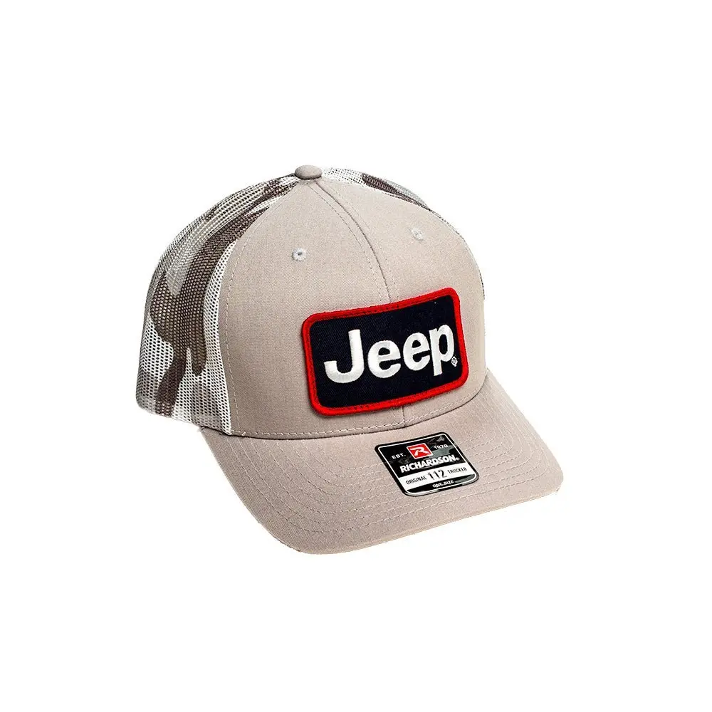 Hat - Jeep Heather Grey And Camo Trucker Patch Hat 1