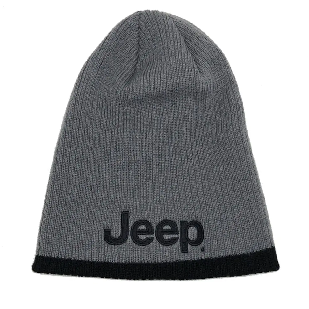 Hat - Jeep Knit Beanie- Grey/Black 1