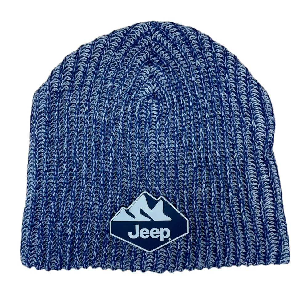 Hat - Jeep Knit Patch Hat Range - Blue Marled 1