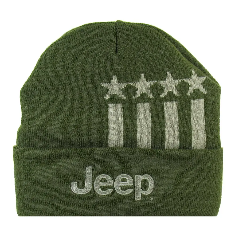 Hat - Jeep Stars And Stripes Flip Knit - Military Green 1