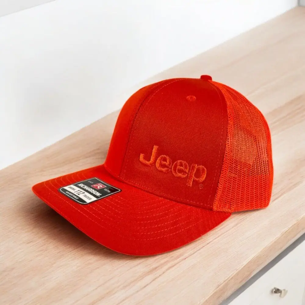 Hat - Jeep Text Tonal Trucker - Orange 1