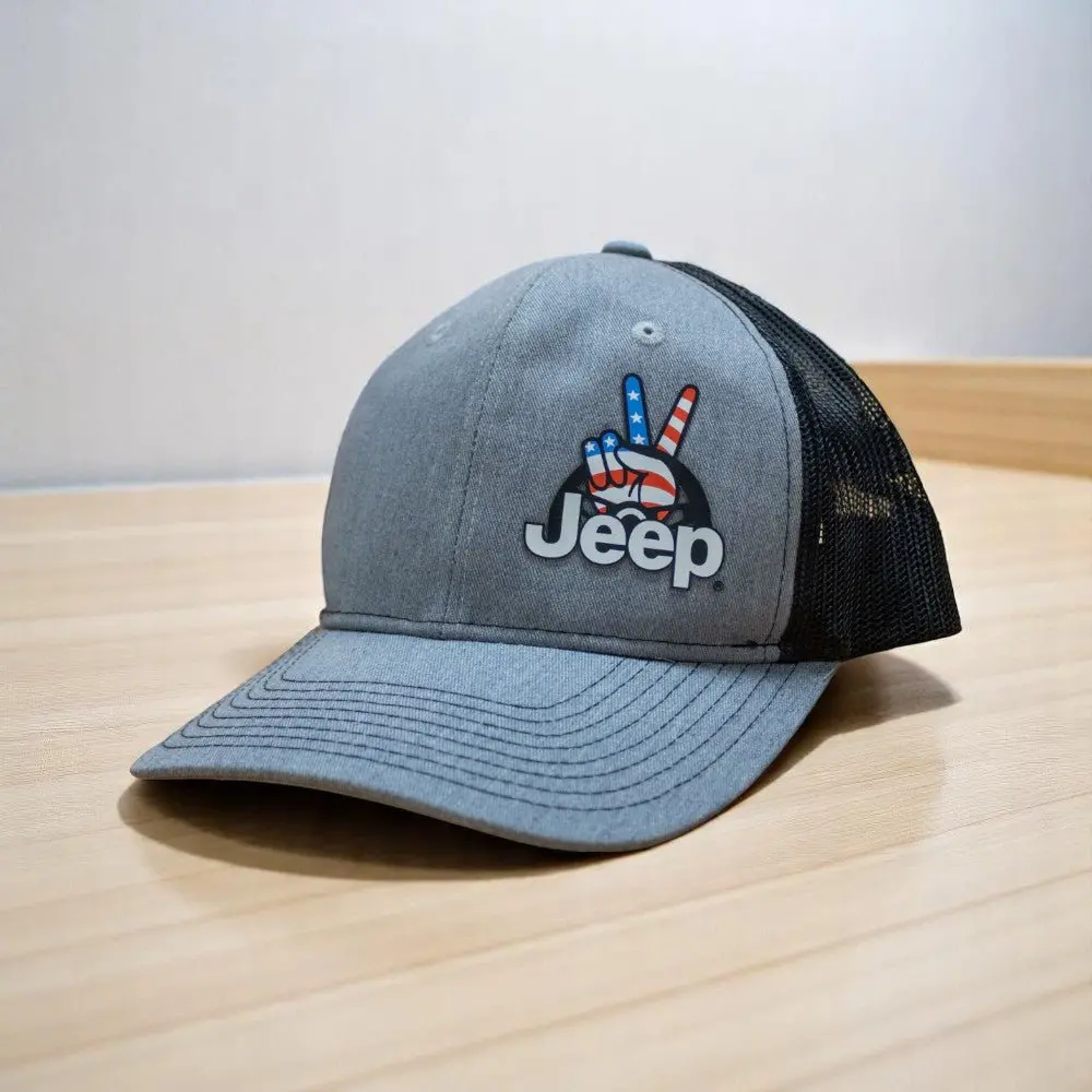Hat - Jeep Wave Usa Patch - Heather Grey/Black 1
