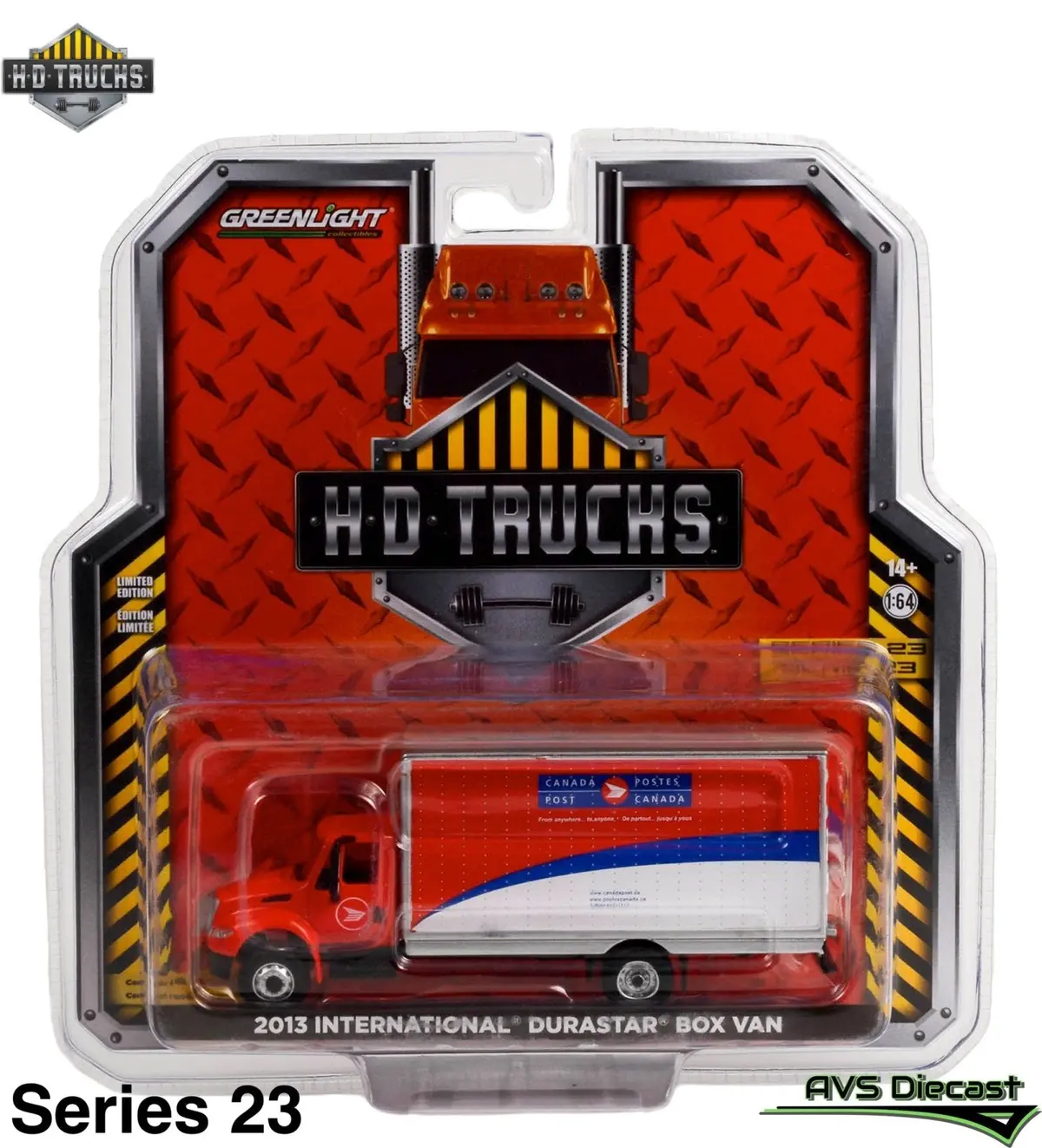 H.D. Trucks 33230-B 2013 International Durastar Box Van 1:64 Diecast 1
