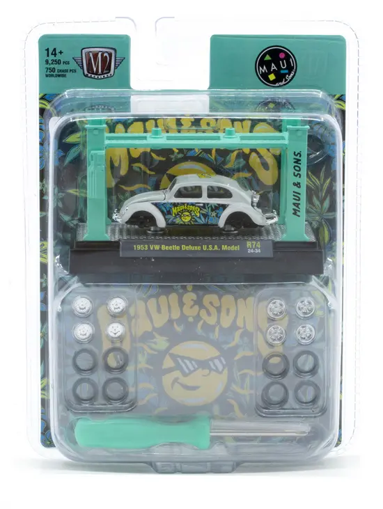 1953 Volkswagen Beetle Maui And Sons M2 Machines 1:64 Scale Model Kit Release 74 1