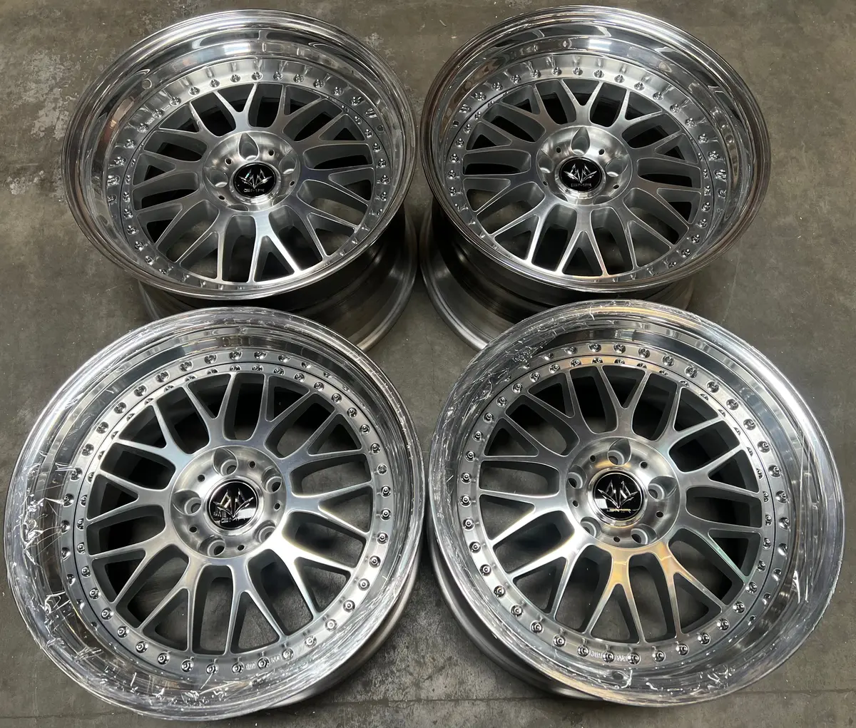 18" GMR Excalibur alloy wheels — 5x114.3 bolt pattern, precision diamond-cut surface for enhanced aesthetics and performance