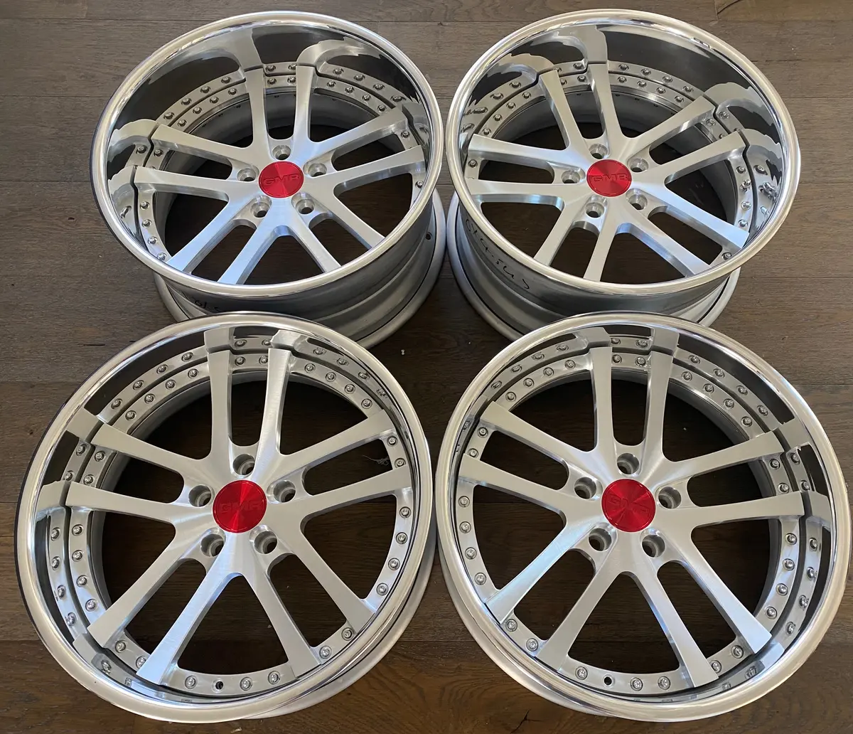 GMR Galaxy forged 18-inch alloy wheels with 5x114.3 mm bolt pattern — in-stock set ready for immediate shipment