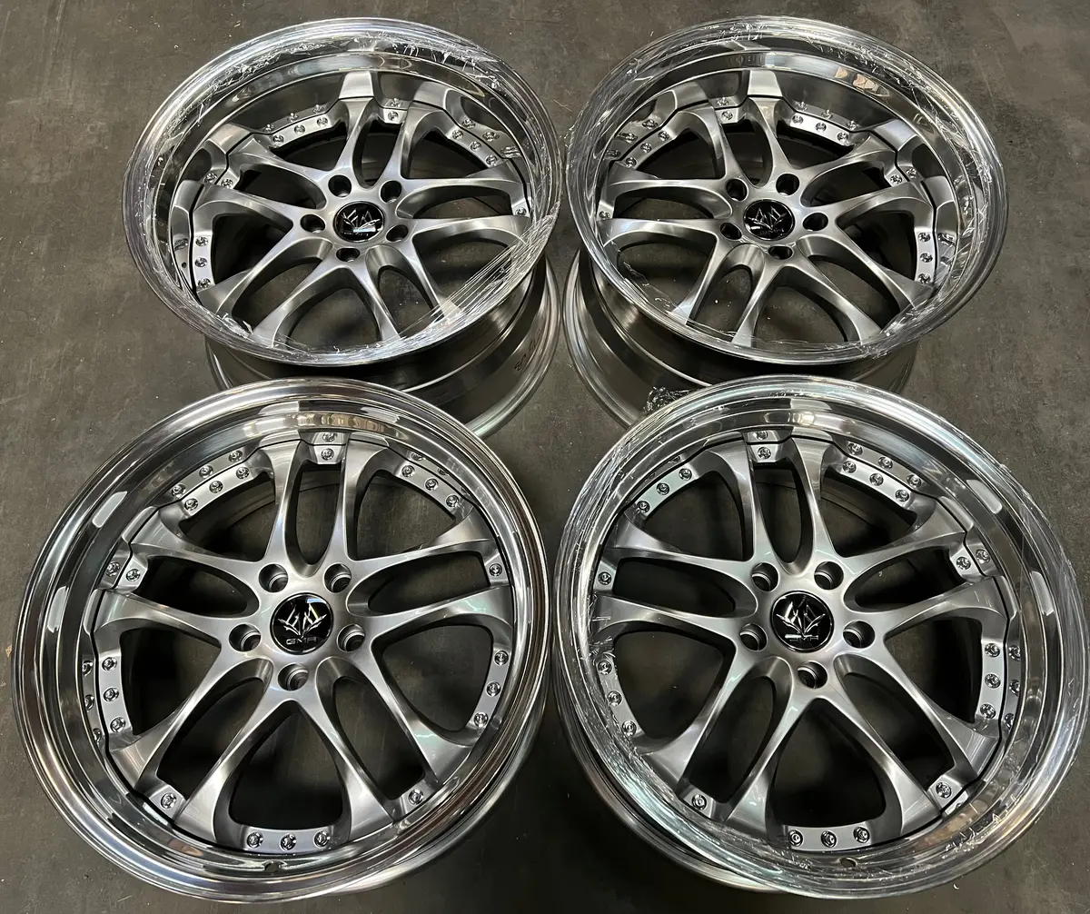 19-Inch GMR Caesar Alloy Wheels — 5x114.3 Bolt Pattern with Step Lip Design